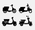 Collection of cute motorcycles vector design. Silhouette of cute motorcycles vector illustration.