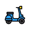 Vespa vector line colour icon