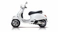 Delicate Markings: A White Scooter On A White Background