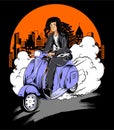 Vespa rider vector illustration graphic design