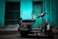 A Vespa scooter of Amritsar, Punjab, India Royalty Free Stock Photo