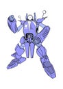 Vespa transformer robot clipart illustration