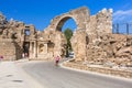 Vespasian gate to the ancient city of Side Royalty Free Stock Photo