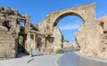 Gate of Emperor Vespasian. Ruin. Side. Turkey. The main gate of the city. Antique Side Royalty Free Stock Photo