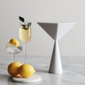 Vesper cocktail with a clean and minimalist aesthetic