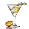 Vesper Martini Cocktail isolated on white (generative AI