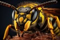 Vespula vulgaris, the European hornet. Close-up. Close up of a Wasp Vespula vulgaris, AI Generated Royalty Free Stock Photo