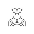 Vessel captain line outline icon