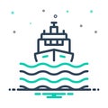 Mix icon for Vessel, transport and sea Royalty Free Stock Photo