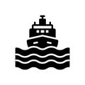 Black solid icon for Vessel, transport and sea Royalty Free Stock Photo
