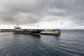 Vessel named Sao Jorge of Transinsular in the port of Sao Roque, Pico Island