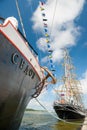 Vessel `Sedov` docks in Klaipeda during Tall Ship Races 2017