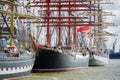 Vessel `Sedov` docks in Klaipeda during Tall Ship Races 2017