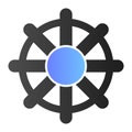 Vessel steering wheel flat icon. Boat steering wheel color icons in trendy flat style. Ship steering wheel pole gradient