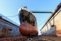 Vessel Tanker on dry dock Royalty Free Stock Photo
