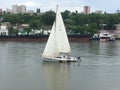 Vessel, yacht, sailboat, regatta, sea, river, sport, sail