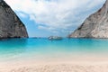 Vessels in Navagio bay, Zakynthos, Greece Royalty Free Stock Photo