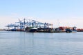 Vessels in Rotterdam port, the Netherlands Royalty Free Stock Photo