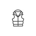 Vest jacket with hood line icon