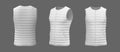 Vest puffer jacket mockup in front, side and back views