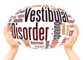 Vestibular disorder word cloud hand sphere concept