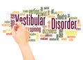 Vestibular disorder word cloud hand writing concept