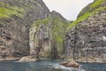 Vestmanna stunning cliffs and atlantic ocean, the elephant. Faroe islands Royalty Free Stock Photo