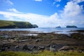 Vestmannaeyjar island beach day view, Iceland landscape. Alsey island