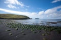 Vestmannaeyjar island beach day view, Iceland landscape. Alsey island