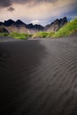 Vestrahorn Stockknes mountain range ,Batman Mountain ,Iceland Summer.