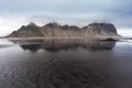 Vesturhorn Mountain and black sand dunes, Iceland Royalty Free Stock Photo