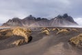 Vesturhorn Mountain and black sand dunes, Iceland Royalty Free Stock Photo