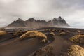 Vesturhorn Mountain and black sand dunes, Iceland Royalty Free Stock Photo