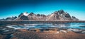 Vesturhorn mountain and black sand dunes, Iceland