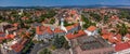 Veszprem, Hungary - Aerial panoramic view of the castle district of Veszprem with medieval buildings with Fire-watch tower Royalty Free Stock Photo