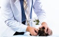 Vet checks the health of a cat Royalty Free Stock Photo