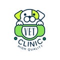 Vet clinic, high quality logo template design, green badge for company identity, label for pet clinic and animal shelter