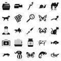 Vet clinic icons set, simple style Royalty Free Stock Photo