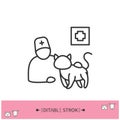 Vet clinic line icon. Editable illustration