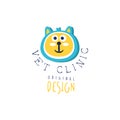 Vet clinic logo template original design, colorful badge