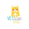 Vet clinic logo template original design, colorful badge