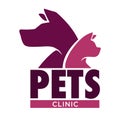 Dog and cat vet clinic pets health isolated icon