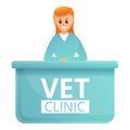 Vet clinic reception icon, cartoon style Royalty Free Stock Photo