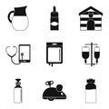 Vet doctor icons set, simple style Royalty Free Stock Photo