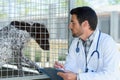 vet with dog in local shelter Royalty Free Stock Photo