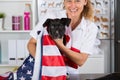 Vet with his dog American Staffordshire Royalty Free Stock Photo