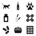 Vet icons set, simple style Royalty Free Stock Photo