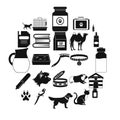 Vet icons set, simple style Royalty Free Stock Photo