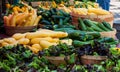 Vetable stand in farmer market Royalty Free Stock Photo