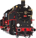 Veteran Black and Red Steam Locomotive